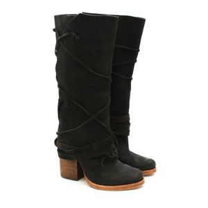 Brand new black leather Free People kickass boot!